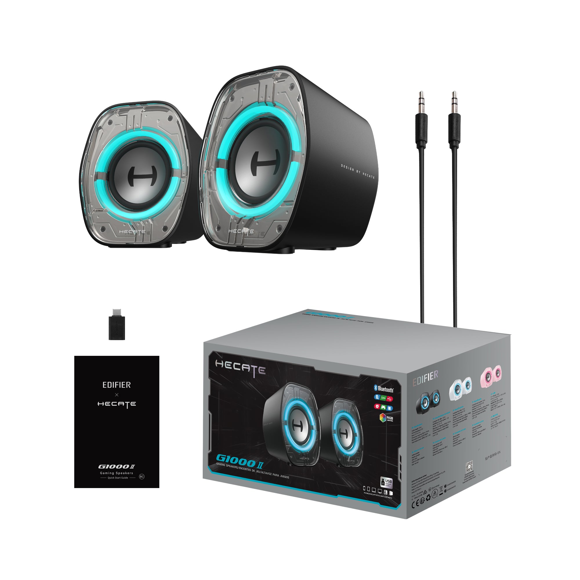HECATE G1000 II Gaming 2.0 Speakers System-Bluetooth V5.4/USB Audio/AUX