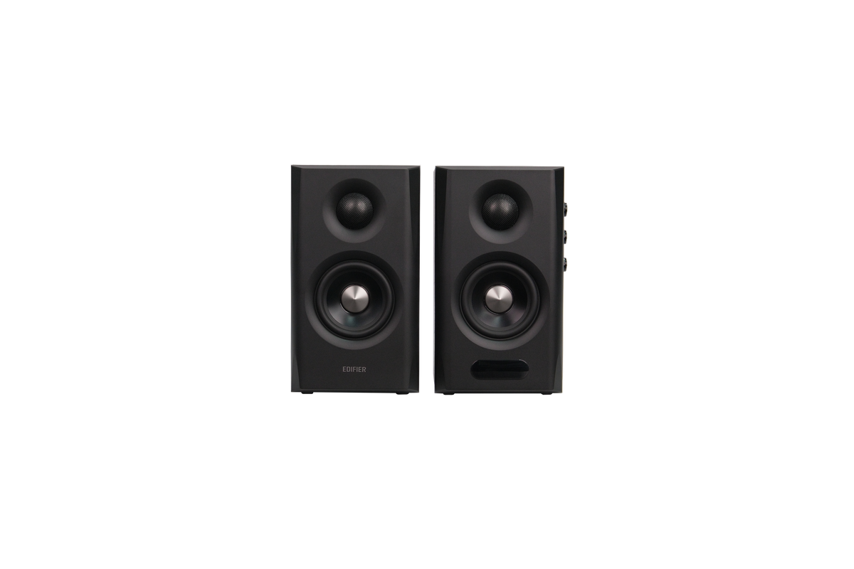 EDIFIER S355DB Black satellite speaker pair front view