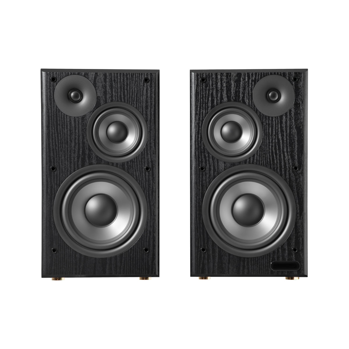 EDIFIER R2750DB Black bookshelf speaker pair with drivers exposed
