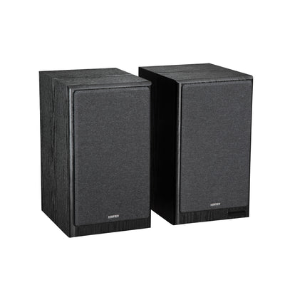 EDIFIER R2750DB Black powered bookshelf speaker pair with grilles