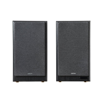 EDIFIER R2750DB Walnut speaker pair front view with grilles
