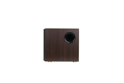 EDIFIER S355DB Walnut rear view of the speaker system connections